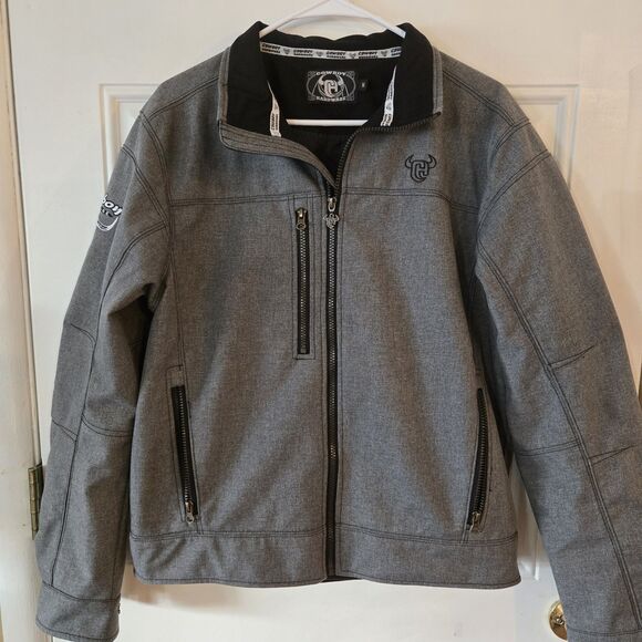 Cowboy Hardware Men's Jacket Size Medium Gray Softshell EUC Pockets Get A Grip - Picture 1 of 6